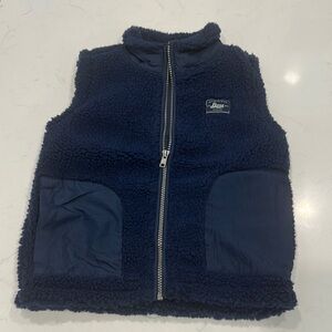 Navy Blue Sherpa Vest with Zip Closure